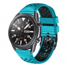 רצועה לשעון חכם לדגם: Samsung Galaxy Watch 46mm עשוי מחומר: סיליקון בצבע: Skyblue+שחור