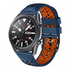 רצועה לשעון חכם לדגם: Samsung Galaxy Watch 46mm עשוי מחומר: סיליקון בצבע: כחול חצות+כתום