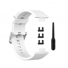 רצועה לשעון חכם לדגם: Huawei Watch Fit עשוי מחומר: סיליקון בצבע: לבן