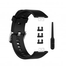 רצועה לשעון חכם לדגם: Huawei Watch Fit עשוי מחומר: סיליקון בצבע: שָׁחוֹר