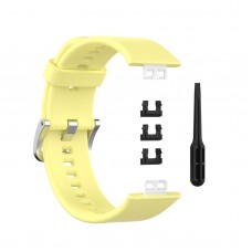 רצועה לשעון חכם לדגם: Huawei Watch Fit עשוי מחומר: סיליקון בצבע: צהוב שמנת