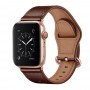 רצועה לשעון חכם לדגם: Apple Watch Ultra 49mm עשוי מחומר: עור בצבע: מרקם שמן חום כהה