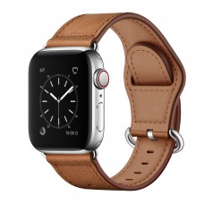 רצועה לשעון חכם לדגם: Apple Watch 5 44mm עשוי מחומר: עור בצבע: מרקם סוס משוגע חום אדום