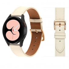 רצועה לשעון חכם לדגם: Samsung Galaxy Watch 5 Pro 45mm עשוי מחומר: עור בצבע: לבן בז '
