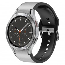 רצועה לשעון חכם לדגם: Samsung Galaxy Watch 4 Classic 46mm עשוי מחומר: עור בצבע: אפור בהיר