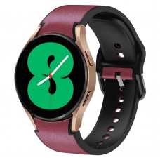 רצועה לשעון חכם לדגם: Samsung Galaxy Watch 4 44mm עשוי מחומר: עור בצבע: בורגונדי