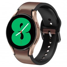 רצועה לשעון חכם לדגם: Samsung Galaxy Watch 4 44mm עשוי מחומר: עור בצבע: חום כהה