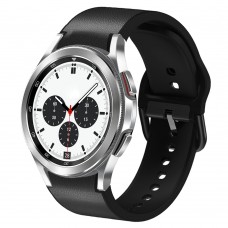 רצועה לשעון חכם לדגם: Samsung Galaxy Watch 4 Classic 42mm עשוי מחומר: עור בצבע: שָׁחוֹר