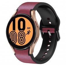 רצועה לשעון חכם לדגם: Samsung Galaxy Watch 4 40mm עשוי מחומר: עור בצבע: בורגונדי