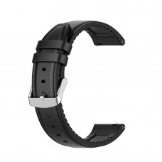 רצועה לשעון חכם לדגם: Huawei Watch GT 2 46mm עשוי מחומר: עור בצבע: שָׁחוֹר