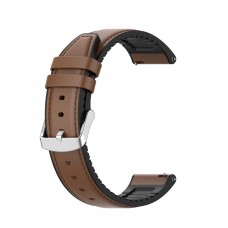 רצועה לשעון חכם לדגם: Huawei Watch GT 2 46mm עשוי מחומר: עור בצבע: חום