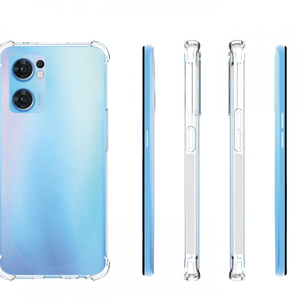 כיסוי סיליקון שקוף ל Oppo Reno7 5G כולל בולם זעזועים