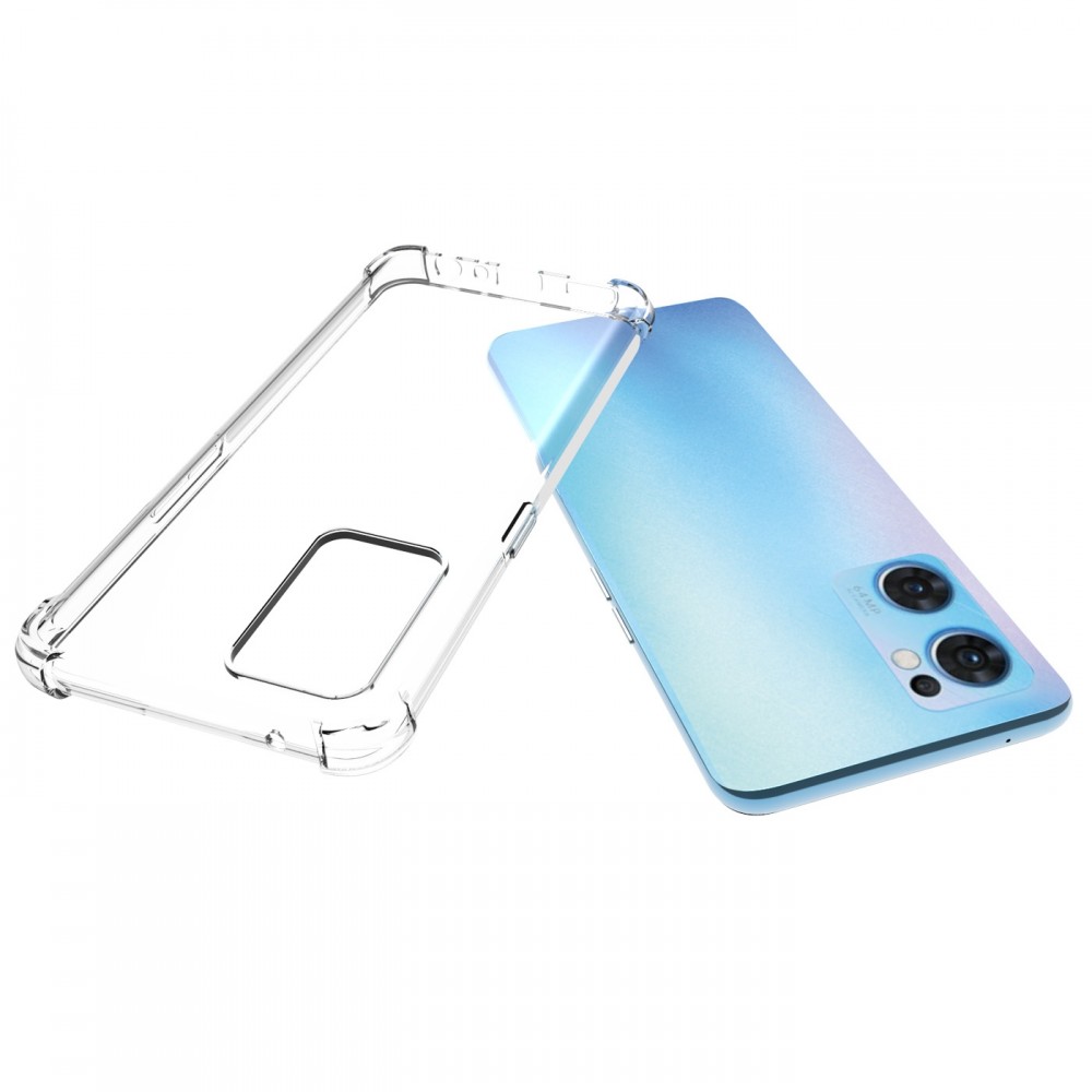 כיסוי סיליקון שקוף ל Oppo Reno7 5G כולל בולם זעזועים