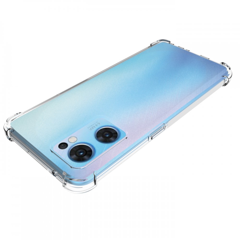כיסוי סיליקון שקוף ל Oppo Reno7 5G כולל בולם זעזועים