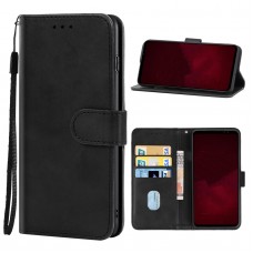 כיסוי ארנק / ספר עשוי מעור בצבע שחור עם חריצים לכרטיסי אשראי עבור Asus ROG Phone 6
