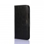 כיסוי ארנק / ספר עשוי מעור בצבע שחור עם חריצים לכרטיסי אשראי עבור Blackview A55 Pro
