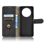 כיסוי ארנק / ספר עשוי מעור בצבע שחור עם חריצים לכרטיסי אשראי עבור Honor X30