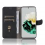 כיסוי ארנק / ספר עשוי מעור בצבע שחור עם חריצים לכרטיסי אשראי עבור Huawei P60 Pro