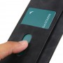 כיסוי ארנק / ספר עשוי מעור בצבע שחור עם חריצים לכרטיסי אשראי עבור Oppo A36 4G