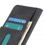 כיסוי ארנק / ספר עשוי מעור בצבע שחור עם חריצים לכרטיסי אשראי עבור Oppo A76 4G