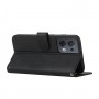 כיסוי ארנק / ספר עשוי מעור בצבע שחור עם חריצים לכרטיסי אשראי עבור Oppo Reno8 5G