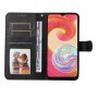 כיסוי ארנק / ספר עשוי מעור בצבע שחור עם חריצים לכרטיסי אשראי עבור Samsung Galaxy A04e