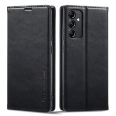 כיסוי ארנק / ספר עשוי מעור בצבע שחור עם חריצים לכרטיסי אשראי עבור Samsung Galaxy A14 4G