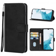 כיסוי ארנק / ספר עשוי מעור בצבע שחור עם חריצים לכרטיסי אשראי עבור Samsung Galaxy A23 4G