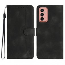 כיסוי ארנק / ספר עשוי מעור בצבע שחור עם חריצים לכרטיסי אשראי עבור Samsung Galaxy F13