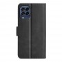 כיסוי ארנק / ספר עשוי מעור בצבע שחור עם חריצים לכרטיסי אשראי עבור Samsung Galaxy M33 5G