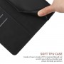 כיסוי ארנק / ספר עשוי מעור בצבע שחור עם חריצים לכרטיסי אשראי עבור Samsung Galaxy M54 5G