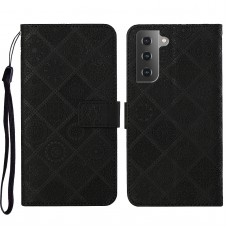 כיסוי ארנק / ספר עשוי מעור בצבע שחור עם חריצים לכרטיסי אשראי עבור Samsung Galaxy S23 5G