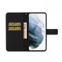 כיסוי ארנק / ספר עשוי מעור בצבע שחור עם חריצים לכרטיסי אשראי עבור Samsung Galaxy S23 5G