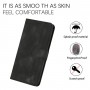 כיסוי ארנק / ספר עשוי מעור בצבע שחור עם חריצים לכרטיסי אשראי עבור Samsung Galaxy S23 Ultra 5G
