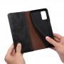 כיסוי ארנק / ספר עשוי מעור בצבע שחור עם חריצים לכרטיסי אשראי עבור Vivo Y22