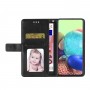 כיסוי ארנק / ספר עשוי מעור בצבע שחור עם חריצים לכרטיסי אשראי עבור Vivo Y22 4G