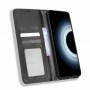 כיסוי ארנק / ספר עשוי מעור בצבע שחור עם חריצים לכרטיסי אשראי עבור Xiaomi 12T