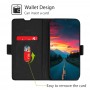 כיסוי ארנק / ספר עשוי מעור בצבע שחור עם חריצים לכרטיסי אשראי עבור Xiaomi 13