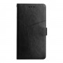 כיסוי ארנק / ספר עשוי מעור בצבע שחור עם חריצים לכרטיסי אשראי עבור Xiaomi Poco C40