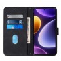 כיסוי ארנק / ספר עשוי מעור בצבע שחור עם חריצים לכרטיסי אשראי עבור Xiaomi Redmi Note 12 Turbo