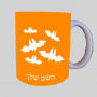 עטלפים ספל תה \ קפה מעוצבת בעיצוב אישי עם השם שלך ב10 צבעים לבחירה