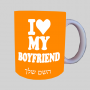 אוהבת את החבר שלי ספל תה \ קפה מעוצבת בעיצוב אישי עם השם שלך ב10 צבעים לבחירה