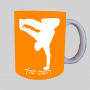ברייקדאנס ספל תה \ קפה מעוצבת בעיצוב אישי עם השם שלך ב10 צבעים לבחירה