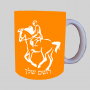 רוכב סוסים 2 ספל תה \ קפה מעוצבת בעיצוב אישי עם השם שלך ב10 צבעים לבחירה