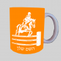 רוכב סוסים ספל תה \ קפה מעוצבת בעיצוב אישי עם השם שלך ב10 צבעים לבחירה