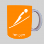 קפיצת סקי אולימפית ספל תה \ קפה מעוצבת בעיצוב אישי עם השם שלך ב10 צבעים לבחירה