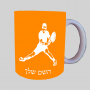 שחקן טניס ספל תה \ קפה מעוצבת בעיצוב אישי עם השם שלך ב10 צבעים לבחירה