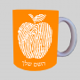 הדפס אפל ספל תה \ קפה מעוצבת בעיצוב אישי עם השם שלך ב10 צבעים לבחירה