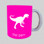 דינוזאור ספל תה \ קפה מעוצבת בעיצוב אישי עם השם שלך ב10 צבעים לבחירה