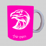ראש נשר ספל תה \ קפה מעוצבת בעיצוב אישי עם השם שלך ב10 צבעים לבחירה